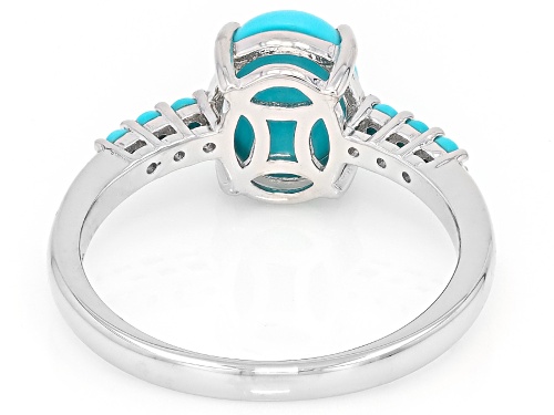 Pre-Owned Blue Sleeping Beauty Turquoise Rhodium Over Sterling Silver Ring - Size 8