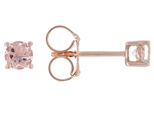 Pre-Owned 0.71ctw Morganite, 0.07ctw White Zircon 18k Rose Gold Over Sterling Silver Ring and Earrin