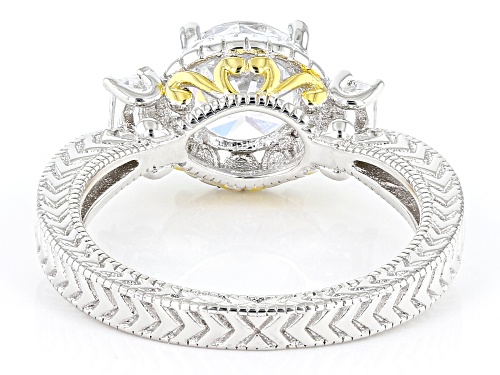 Pre-Owned Bella Luce® 2.92ctw White Diamond Simulant Rhodium And 14k Yellow Gold Over Sterling Silve - Size 11