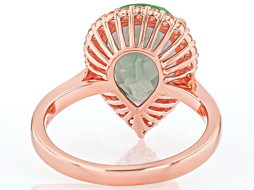Pre-Owned 5.10ct Color Change Zandrite(R) With 0.48ctw White Zircon 18k Rose Gold Over Sterling Silv - Size 7