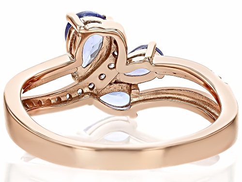 Pre-Owned 0.66ctw Tanzanite With 0.13ctw White Zircon 18k Rose Gold Over Sterling Silver Ring - Size 9