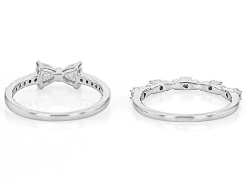 Pre-Owned MOISSANITE FIRE® 0.95CTW DEW ROUND BRILLIANT PLATINEVE® SET OF  TWO RINGS - Size 6