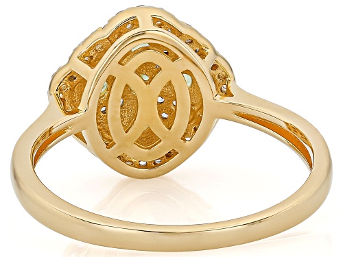 Pre-Owned 0.55ctw Demantoid Garnet with 0.34ctw White Zircon 18K Yellow Gold over Sterling Silver Ri - Size 9