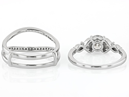Pre-Owned MOISSANITE FIRE® 1.36CTW DEW ROUND BRILLIANT PLATINEVE® RING WITH GUARD - Size 8