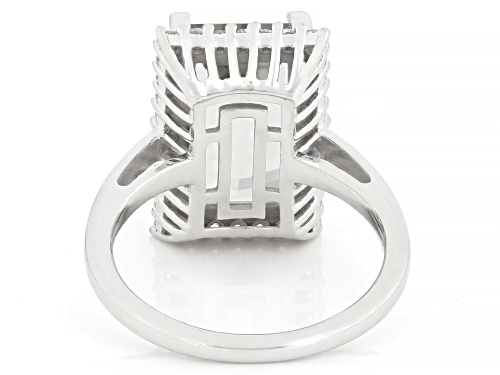 Pre-Owned 4.11ctw Prasiolite with 0.34ctw White Zircon Rhodium Over Sterling Silver Ring - Size 9