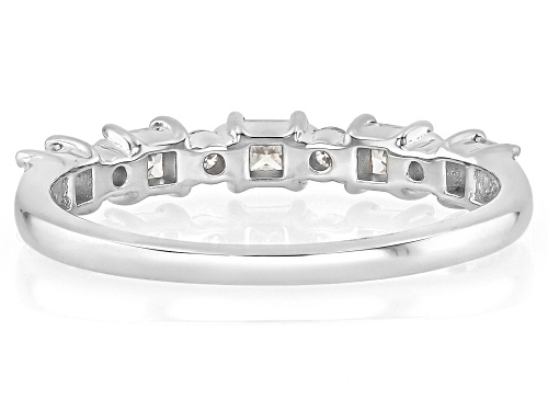 Pre-Owned Moissanite Fire® 0.62ctw DEW Square Pincess cut and Round Platineve® Band Ring - Size 5