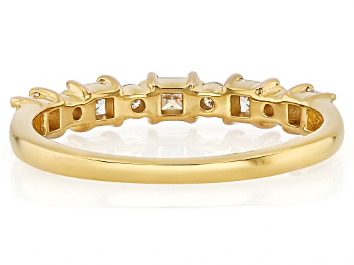 Pre-Owned Moissanite Fire® 0.62ctw DEW Square Princess Cut and Round 14k Yellow Gold Over Silver Ban - Size 10
