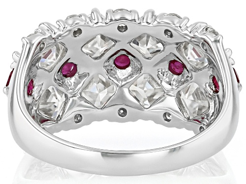 Pre-Owned MOISSANITE FIRE® 3.26CTW DEW AND 1.05CTW MAHALEO(R)RUBY PLATINEVE® RING - Size 8