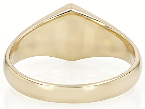 Pre-Owned 0.05ct Square Cut Lab Created Alexandrite 10k Yellow Gold Signet Unisex Ring - Size 11