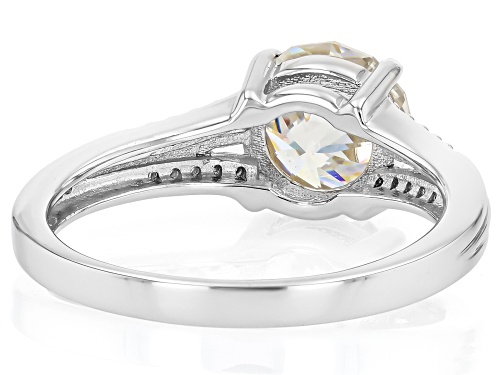 Pre-Owned 3.40ct Castle Cut Strontium Titanate With 0.09ctw White Zircon Rhodium Over Sterling Silve - Size 7
