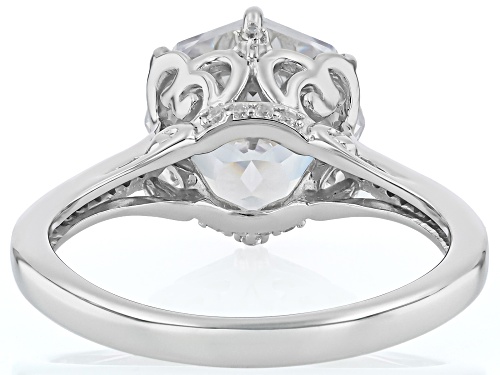 Pre-Owned Bella Luce® 7.93ctw White Diamond Simulant Rhodium Over Silver Rose Cut Ring - Size 7