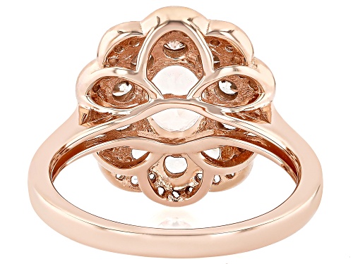 Pre-Owned 0.90ct Peach Morganite With 1.23ctw White Zircon 18k Rose Gold Over Sterling Silver Ring - Size 10