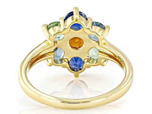 Pre-Owned 2.07ctw Multi Color Kyanite 18k Yellow Gold Over Sterling Silver Ring - Size 8