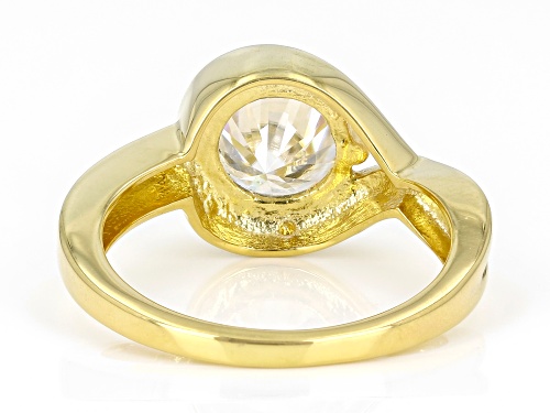 Pre-Owned MOISSANITE FIRE® 1.90CT DEW ROUND BRILLIANT 14K YELLOW GOLD OVER SILVER RING - Size 10