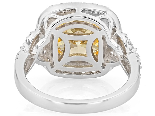 Pre-Owned Bella Luce® 10.16Ctw Yellow & White Diamond Simulants Rhodium Over Silver & Eterno™ Yellow - Size 9
