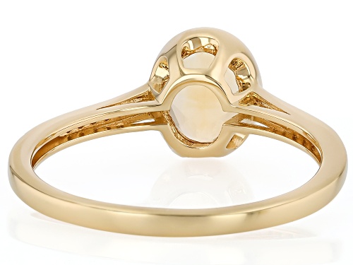 Pre-Owned 0.98ct Citrine With 0.06ctw Yellow Diamond 18k Yellow Gold Over Sterling Silver Ring - Size 8