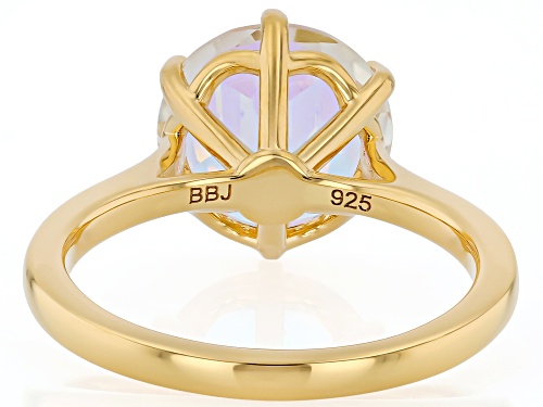 Pre-Owned 4.95ctw Mercury Mist Topaz 18K Yellow Gold Over Sterling Silver Solitaire Ring - Size 9