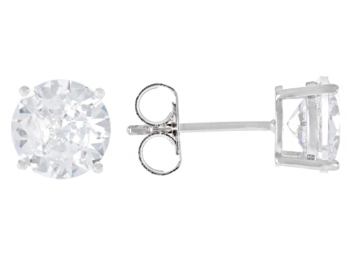 Pre-Owned Bella Luce® 13.28ctw White Diamond Simulant Rhodium Over Brass Ring and Stud Set