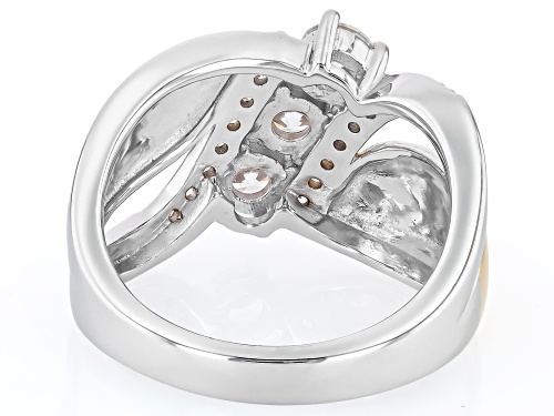 Pre-Owned Bella Luce® 1.48Ctw White Diamond Simulant Rhodium Over Silver & Eterno™ Yellow Ring - Size 8