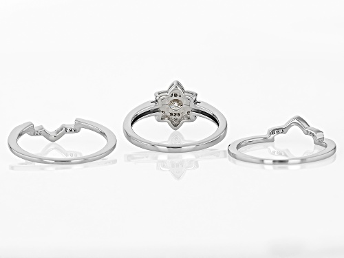 Pre-Owned MOISSANITE FIRE® .96CTW DEW ROUND BRILLIANT PLATINEVE® RING WITH TWO BANDS - Size 8