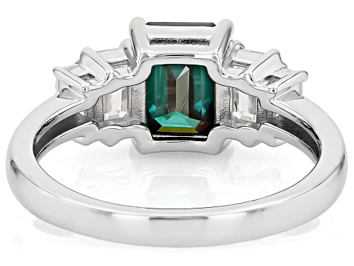 Pre-Owned MOISSANITE FIRE® AND GREEN MOISSANITE 2.49CTW DEW EMERALD CUT PLATINEVE® RING - Size 5