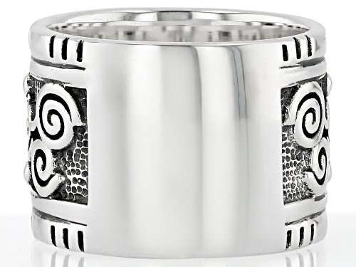 Pre-Owned Southwest Style by JTV™ Mixed Shaped Purple Turquoise Inlay Sterling Silver Band Ring - Size 9