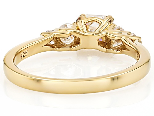 Pre-Owned 0.70ct Strontium Titanate With 0.21ctw Moissanite 18k Yellow Gold Over Sterling Silver Rin - Size 9