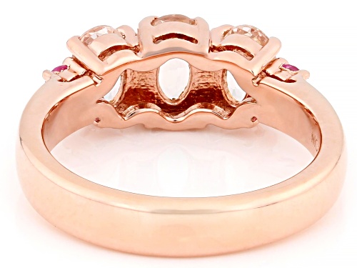 Pre-Owned 1.30ctw Morganite with 0.10ctw Lab Created Pink Sapphire 18k Rose Gold Over Sterling Silve - Size 9