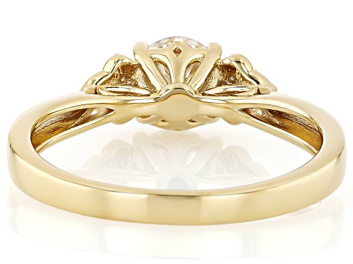Pre-Owned 1.10ct Strontium Titanate With 0.05ctw Moissanite 18k Yellow Gold Over Sterling Silver Rin - Size 10