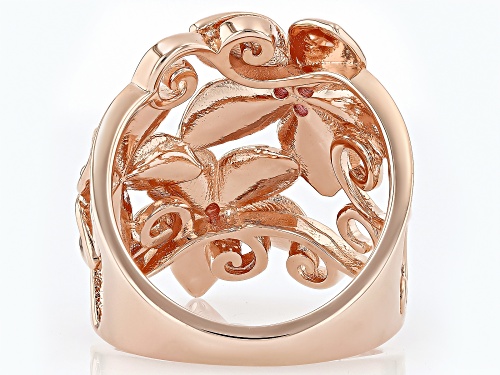 Pre-Owned Timna Jewelry Collection™ 0.25ctw Pink Topaz Copper Floral Ring - Size 6