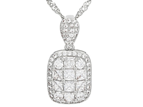 Pre-Owned Bella Luce® Ottone 7.75ctw White Diamond Simulant Rhodium Plated Ring, Pendant, and Earrin