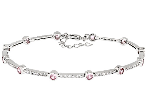 Pre-Owned Bella Luce® Esotica™10.08ctw Tanzanite, White & Pink Diamond Simulants Rhodium Plated Brac - Size 7