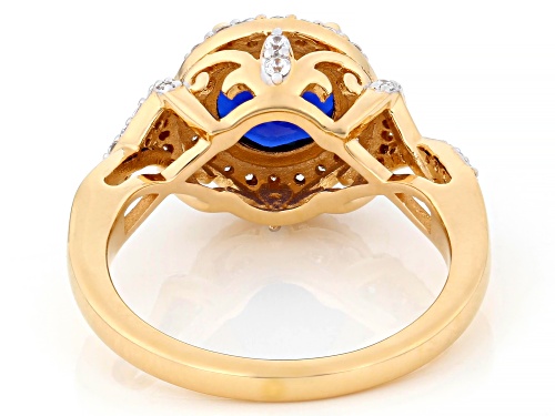 Pre-Owned Bella Luce® Esotica™ 3.55ctw Tanzanite And White Diamond Simulants Eterno™ Yellow Ring - Size 7