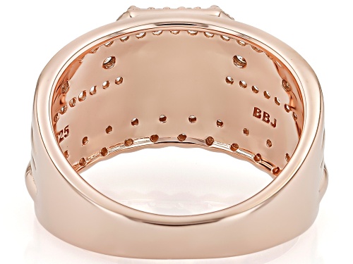 Pre-Owned 0.85ct Peach Morganite With 0.56ctw White Zircon 18k Rose Gold Over Sterling Silver Ring - Size 6