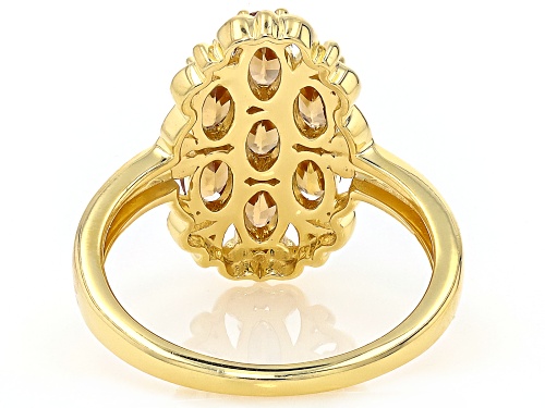 Pre-Owned 1.96ctw Imperial Zircon 18k Yellow Gold Over Sterling Silver Ring - Size 8