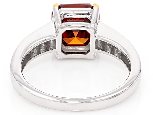 Pre-Owned 3.55ctw Cognac Strontium Titanate With Topaz Rhodium & 18k Yellow Over Silver Two-Tone Rin - Size 9