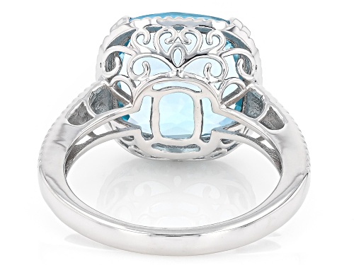 Pre-Owned 7.65ct Glacier Topaz™ Rhodium Over Sterling Silver Ring - Size 7