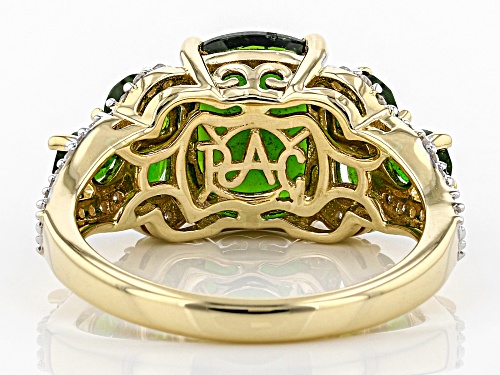 Park Avenue Collection® 4.32ctw Chrome Diopside and .33ctw Round White Diamond 14k Yellow Gold Ring - Size 5