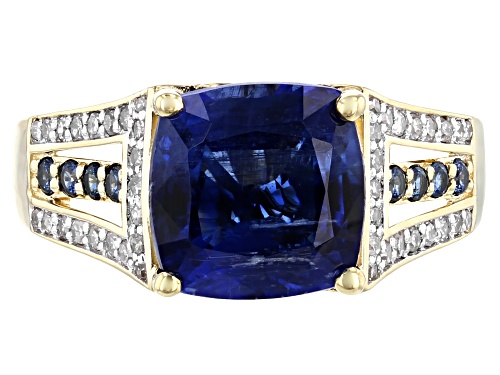 Park Avenue Collection® 3.45ct Kyanite With .41ctw Diamond & Sapphire 14K Yellow Gold Ring - Size 7