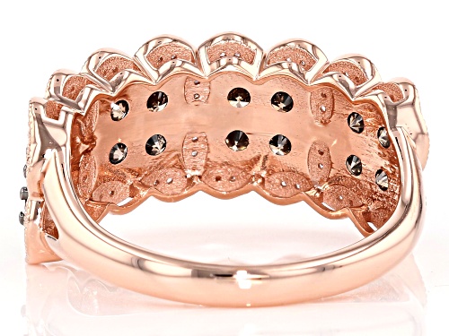 Park Avenue Collection® 1.00ctw Round Champagne And White Diamond 14k Rose Gold Ring - Size 4.5