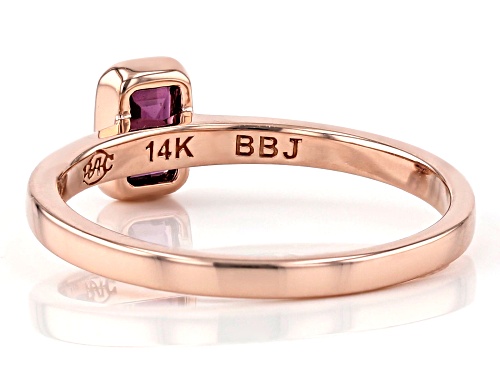 Park Avenue Collection® 0.34ct Emerald Cut Grape Color Garnet 14k Rose Gold Solitaire Ring - Size 7