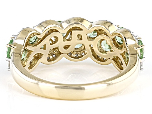 Park Avenue Collection® 0.99ctw Tsavorite Garnet & 0.40ctw White Diamond 14k Yellow Gold Band Ring - Size 8
