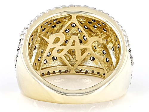 Park Avenue Collection® 2.00ctw Round Champagne And White Diamond 14k Yellow Gold Dome Ring - Size 5
