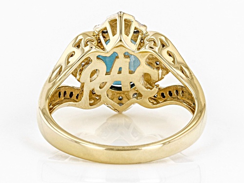Park Avenue Collection® Teal Kyanite With Champagne And White Diamond 14k Yellow Gold Ring 2.45ctw - Size 8
