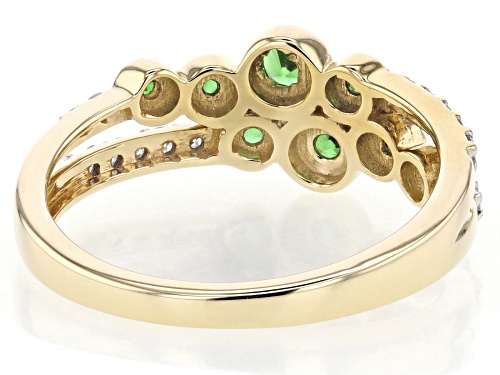 Park Avenue Collection® 0.35ctw Tsavorite Garnet And 0.15ctw White Diamond 14k Yellow Gold Band Ring - Size 4