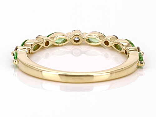 Park Avenue Collection® 0.63ctw Tsavorite Garnet And 0.16ctw White Diamond 14k Yellow Gold Band Ring - Size 8