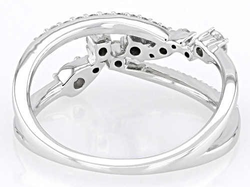 Park Avenue Collection® 0.50ctw Round White Diamond 14k White Gold Bypass Ring - Size 8