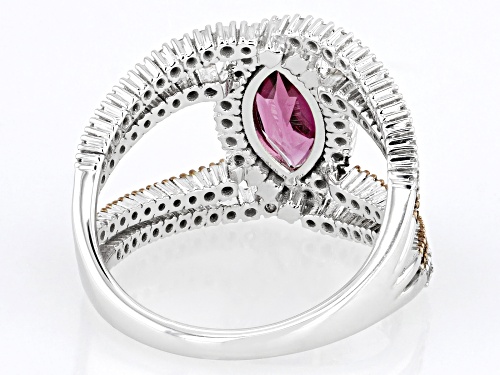 Park Avenue Collection® Rhodolite With Champagne  And White Diamond 14k White Gold Ring 2.23ctw - Size 5