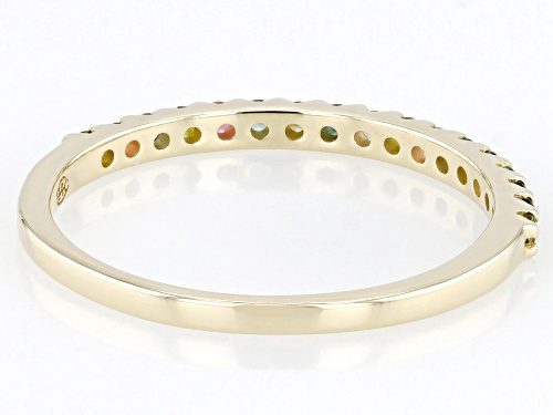 Park Avenue Collection® 0.22ctw Round Multi Color Tourmaline 14k Yellow Gold Band Ring - Size 4.5