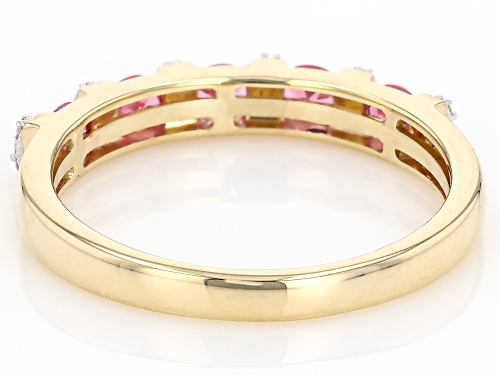 Park Avenue Collection® .50ctw Pink Spinel And .05 White Diamond 14k Yellow Gold Band Ring - Size 7